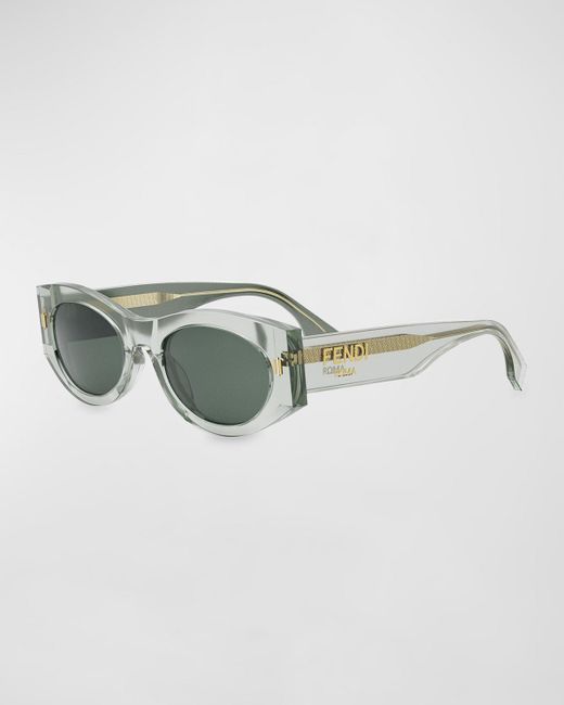 Fendi Multicolor Roma Acetate Shield Sunglasses