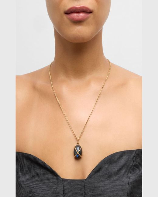 Verdura Metallic 18K Wrapped Pebble Pendant Necklace
