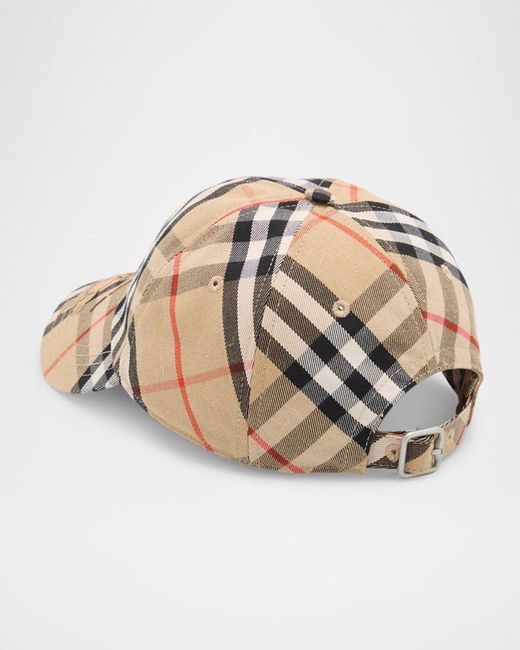 Burberry Natural Apos;S Check Ekd Baseball Cap for men