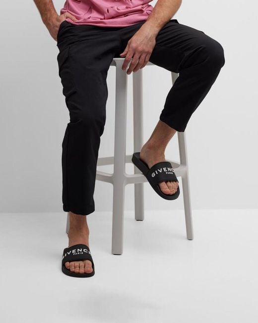 Givenchy Black Apos;S Logo Slide Sandals for men