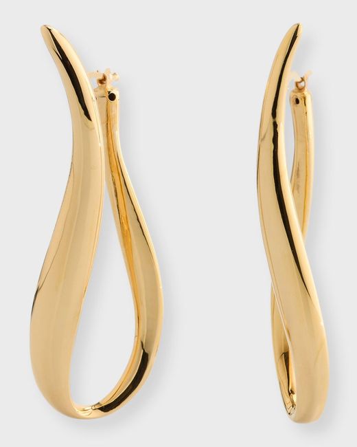 Lisa Nik Metallic 18k Golden Dreams Elongated Wavy Earrings