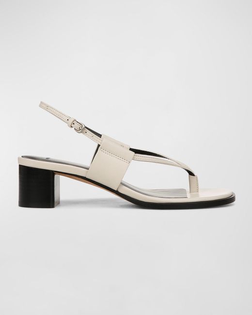 Vince White Alina Leather Thong Slingback Sandals