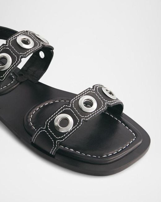 Bernardo Multicolor Acro Leather Flat Slingback Sandals