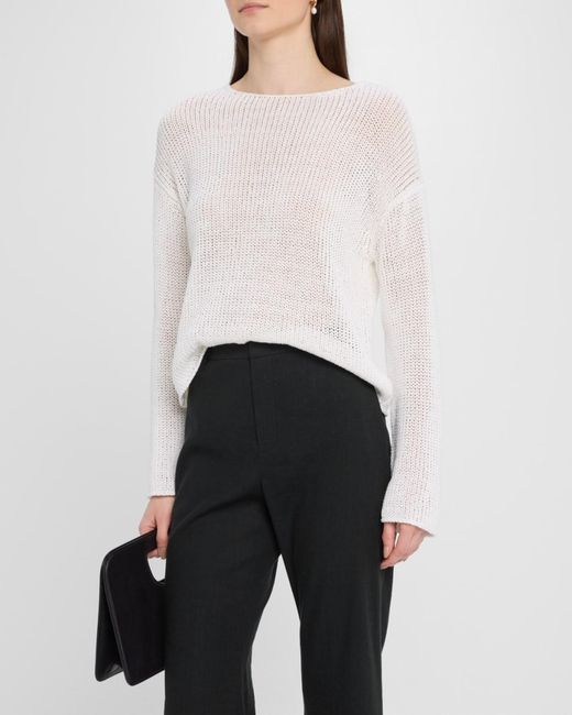 Vince White Coated Cotton Pullover