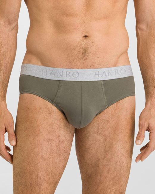 Hanro Gray Cotton Essentials Two-pack Briefs for men