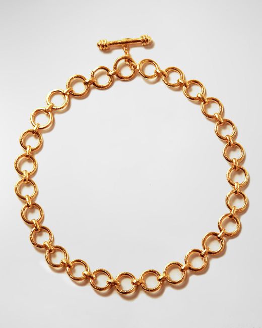 Elizabeth Locke Metallic 19K Toggle Necklace, 20"L