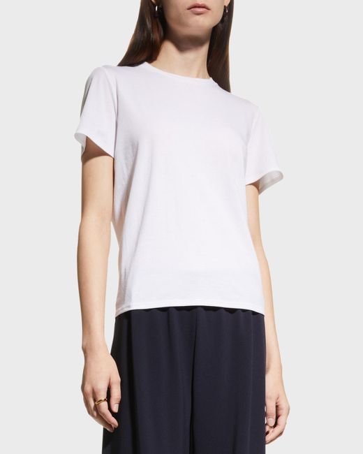The Row White Wesler Short-Sleeve Top