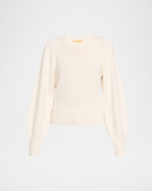 Guest In Residence Natural Sculpted Crewneck Cashmere Sweater