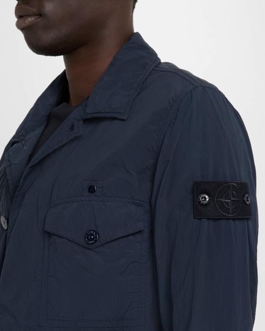 Stone Island Blue Apos;S Ghost Nylon Field Jacket for men