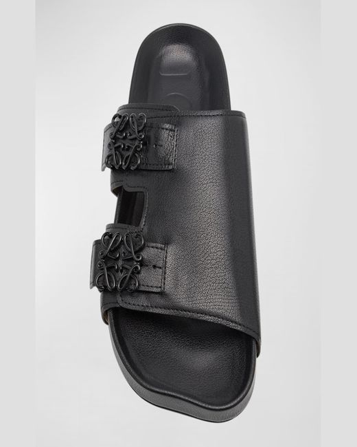 Loewe Black Ease Goatskin Slide Sandals for men