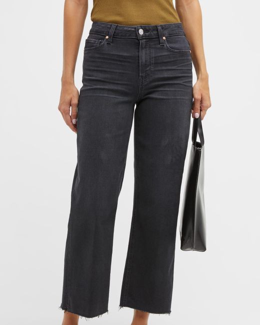 PAIGE Black Nellie Cropped Flared Jeans