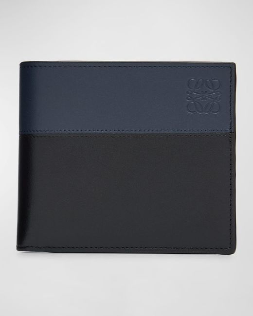 Loewe Black Anagram Bicolor Leather Bifold Wallet for men