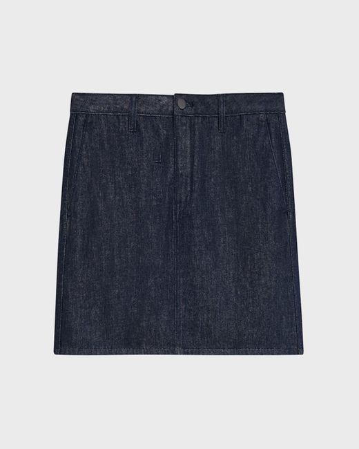 Theory Blue Trouser Denim Mini Skirt