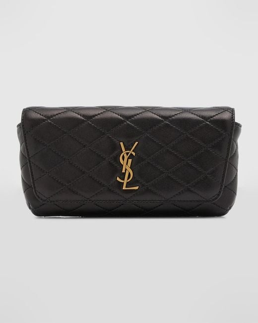 Saint Laurent Gaby Phone Holder Ysl Crossbody Bag In Quilted Smooth