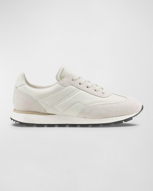 Koio White Retro Runner Mix-leather Low-top Sneakers for men