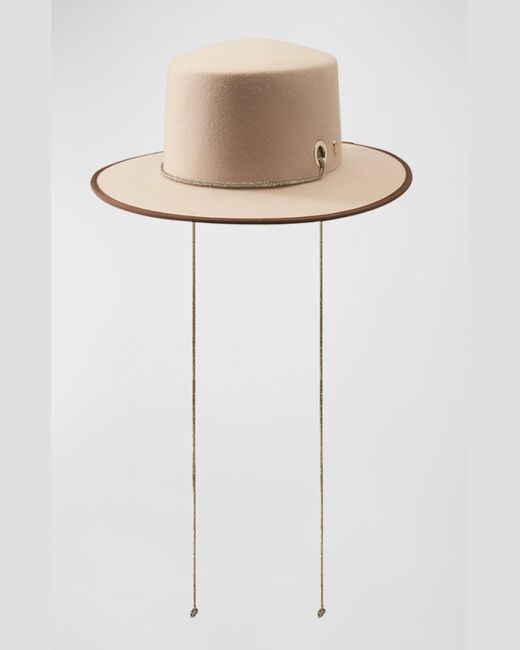Helen Kaminski Natural Nadia Wool Boater Hat