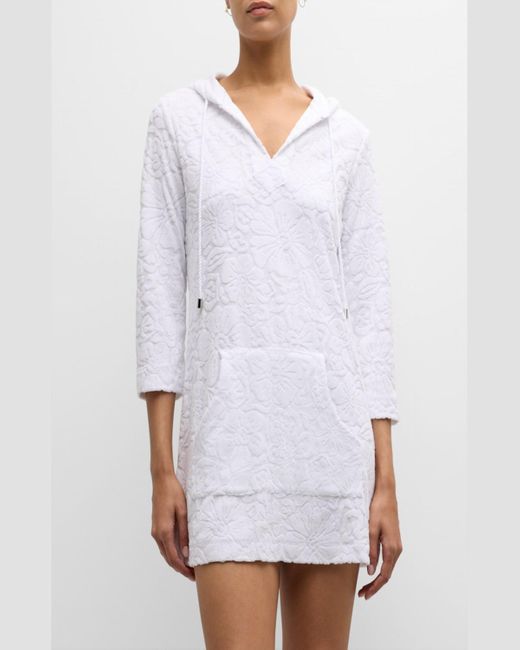 Tommy Bahama White Textured Terry Cloth Baja Tunic Coverup