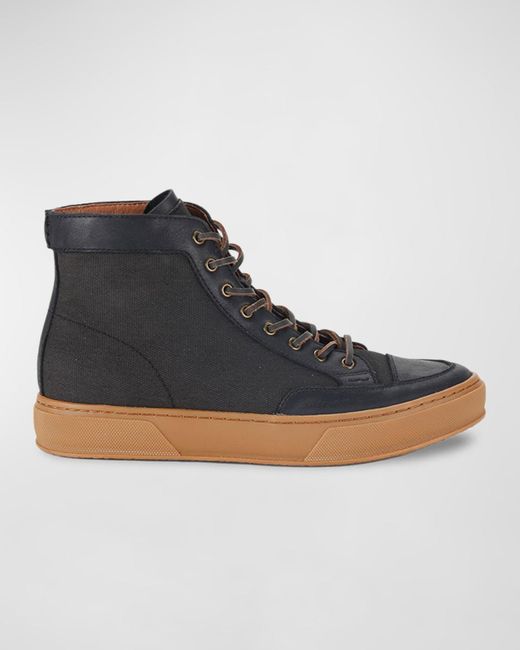 Frye Blue Hoyt Leather Mid-top Sneakers for men