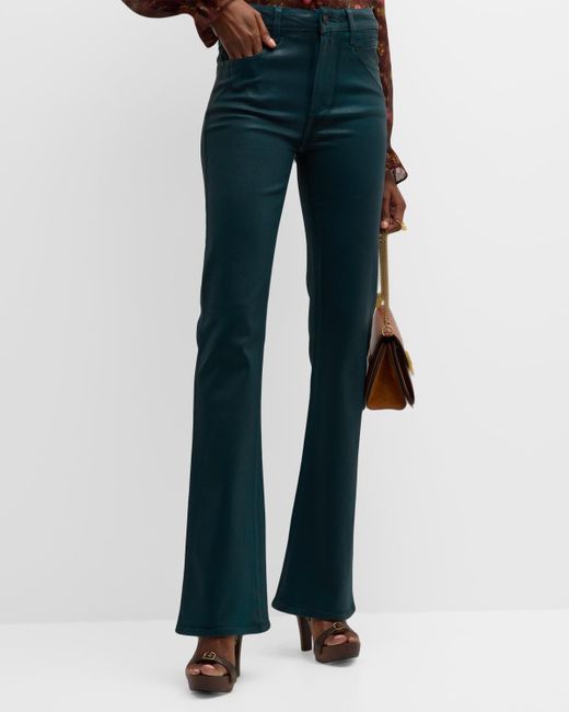 PAIGE Blue Laurel Canyon High Rise Coated Flare Jeans