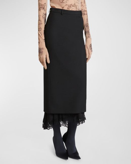 Balenciaga Black Lingerie Tailored Skirt