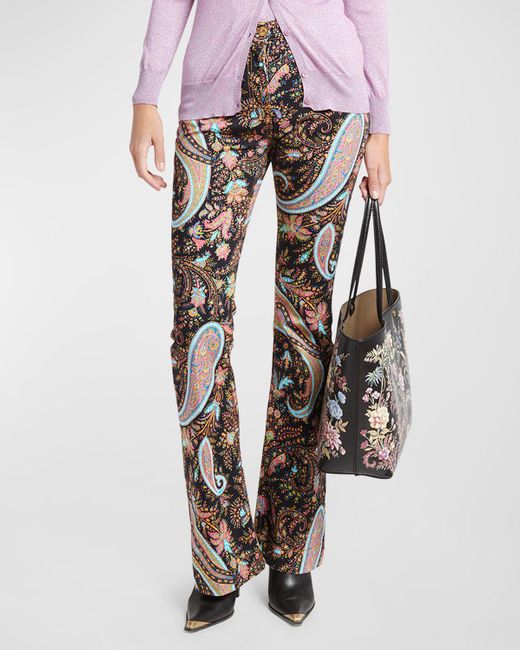 Etro Multicolor Mid-rise Kaleidoscope-print Flare Jeans