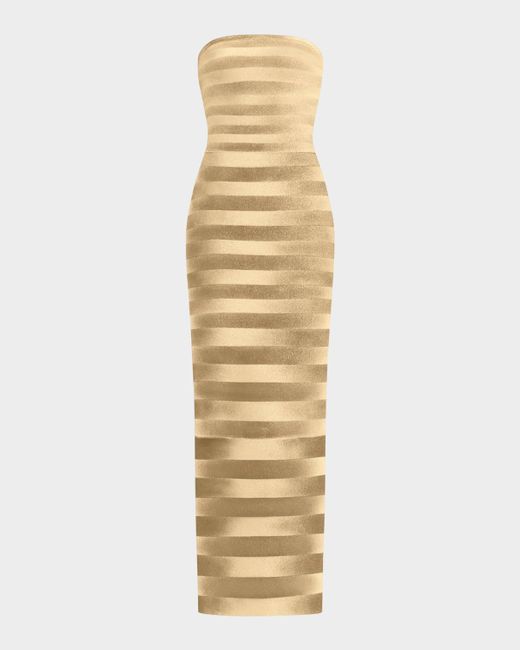 Herv Lger Women's Metallic The Nia Strapless Bandage Gown