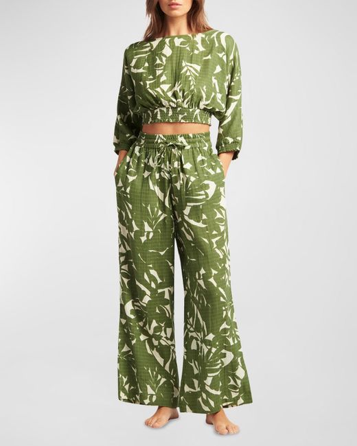 Sea Level Retreat Gauze Beach Pants in Green Lyst