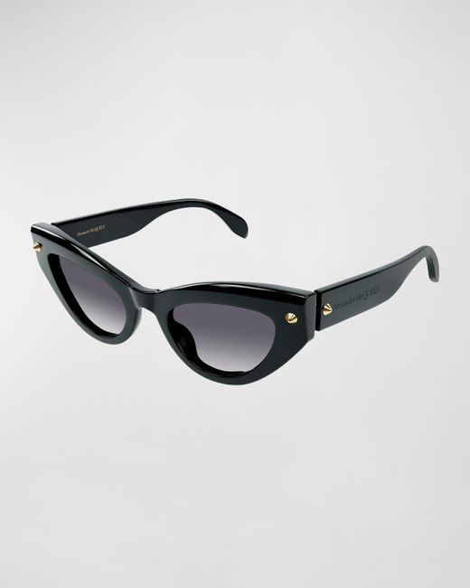 Alexander McQueen Multicolor Acetate Cat-eye Sunglasses W/ Studded Detail