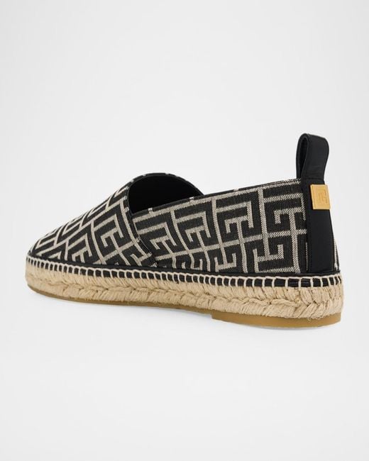 Balmain Black Apos;S Monogram Jacquard Espadrilles for men