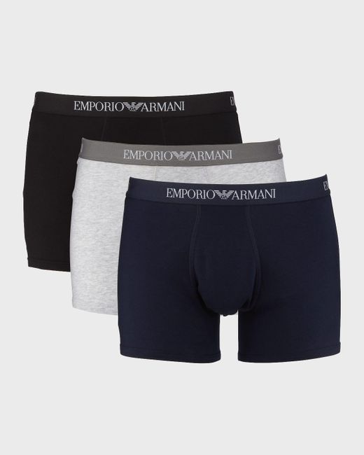 Emporio Armani Blue 3-Pack Boxer Briefs for men