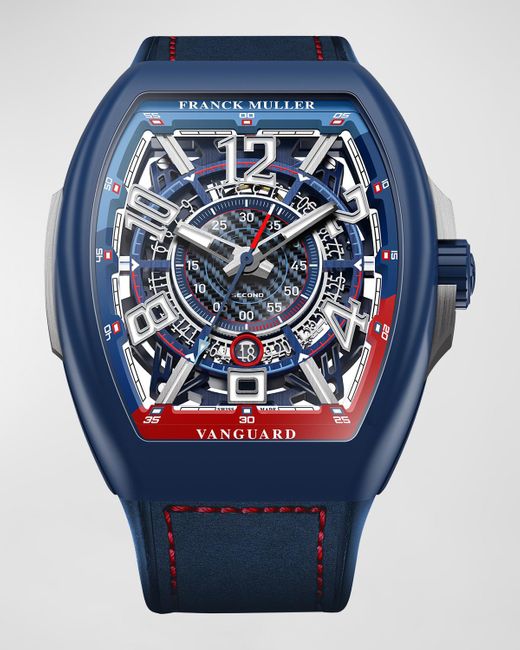Franck Muller Limited Edition Bill Auberlen Skeleton Automatic Watch In Blue for men