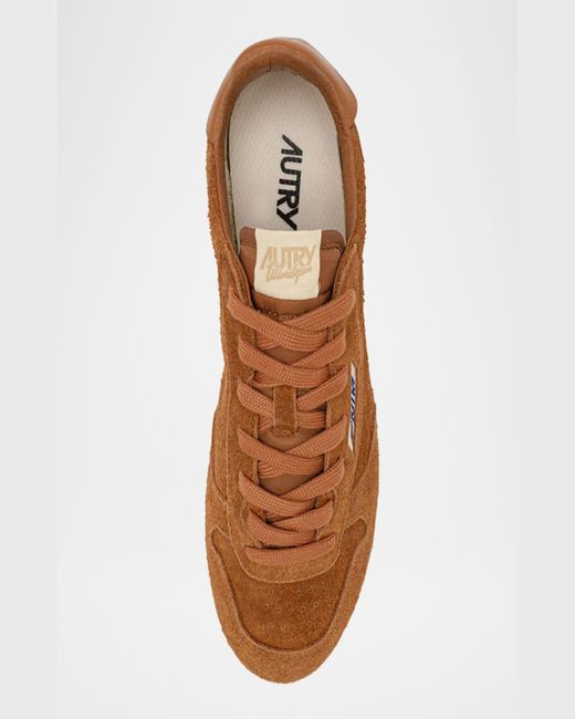 Autry Brown Windspin Retro Suede Low-Top Sneakers