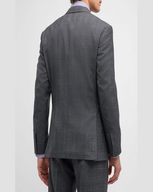 Ralph Lauren Purple Label Gray Kent Hand-Tailored Glen Plaid Suit for men
