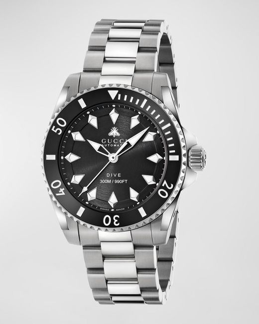 Gucci White Dive Bracelet Watch, 40Mm for men