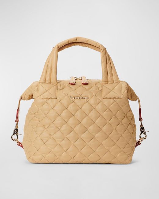 MZ Wallace Natural Sutton Deluxe Small Quilted Top-Handle Bag