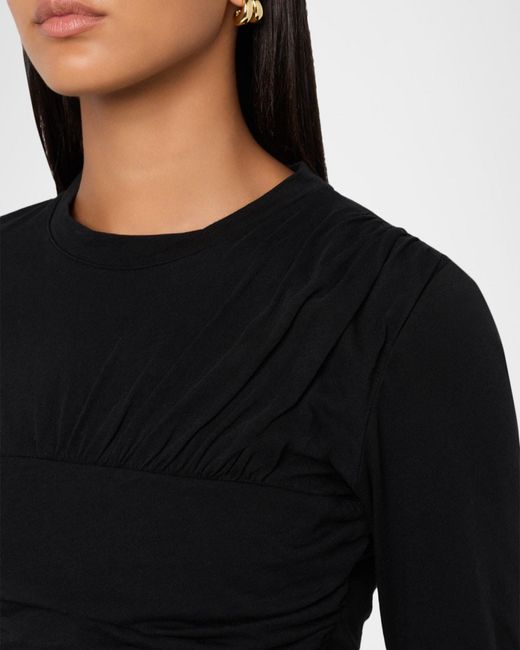 IRO Black Carole Draped Top
