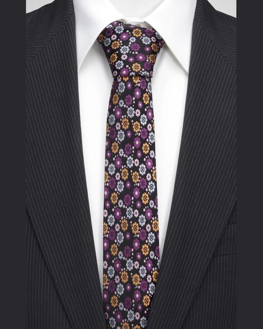 Cufflinks Inc. Multicolor X-men Floral Silk Tie for men
