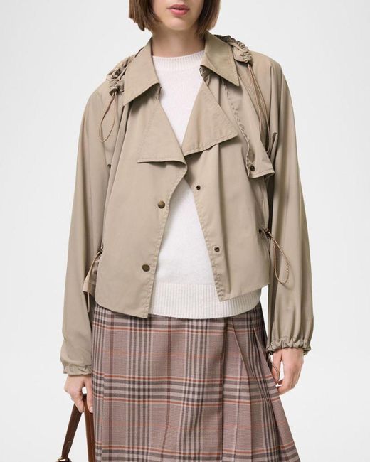 Burberry Natural Rosewin Stretch-Nylon Double-Breasted Jacket