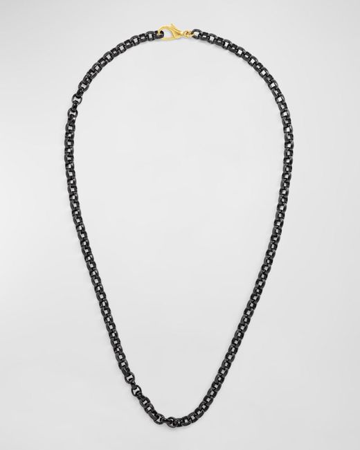 Jorge Adeler Black Stainless Steel Chain Necklace, 20"L for men