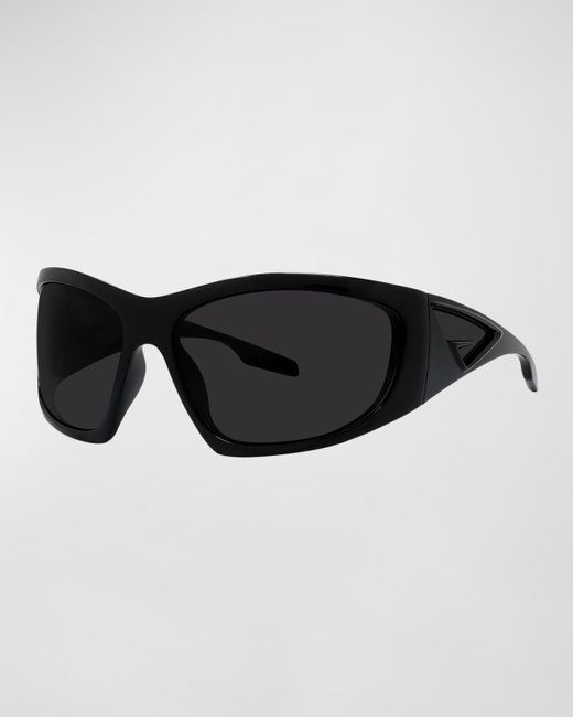 Givenchy Black Giv Cut Acetate Wrap Sunglasses