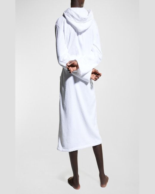 Moschino White Underbear Embroidered Cotton Robe for men