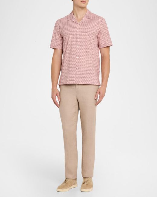 Bugatchi Natural Apos;S Tristan Linen Drawstring Pants for men