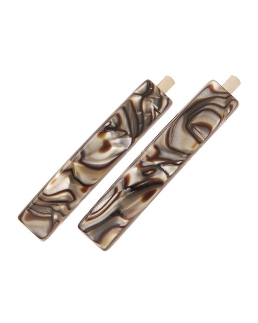 France Luxe Brown Mod Bobby Pin Pair