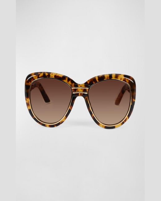 Casablancabrand Brown Mixed-media Cat-eye Sunglasses