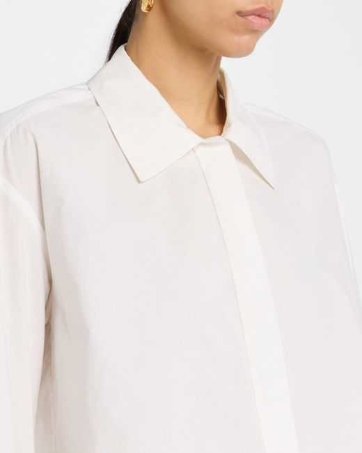 A.L.C. White Maude Cropped Button-Front Top