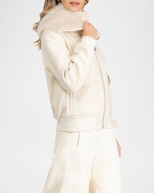 Gorski Natural Jacket With Select Lamb Shearling Collar