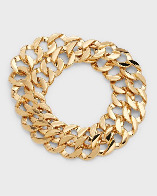 Verdura Metallic 18k Yellow Gold Double Curb Link Bracelet