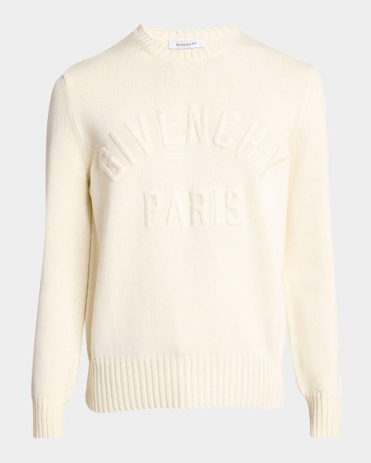 Givenchy Natural Embroidered Crewneck Sweater for men