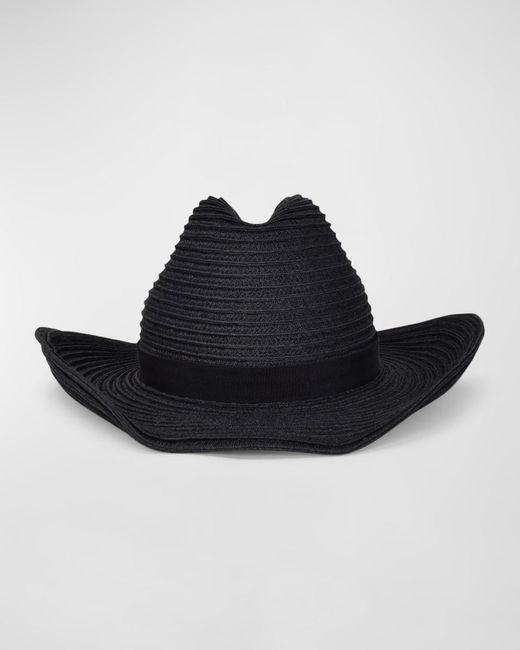 Gigi Burris Millinery Black Britney Hemp Cowboy Hat