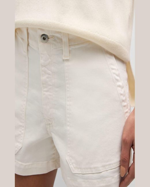 AG Jeans White Analeigh Denim Utility Shorts
